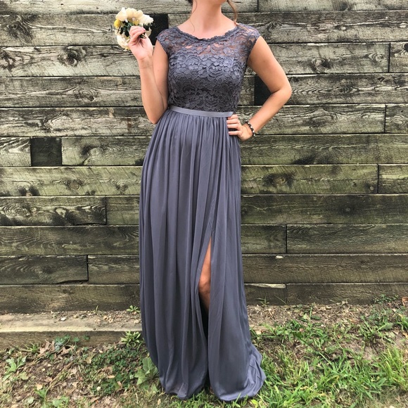David's Bridal Dresses & Skirts - David’s Bridal Long Bridesmaid Dress w Lace